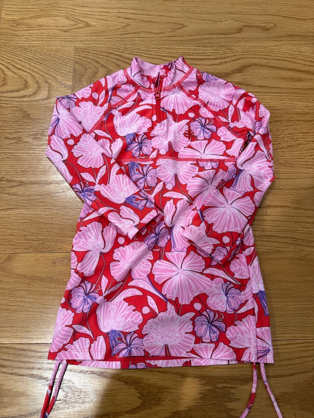 Coolibar Red and Pink Floral UPF Zip-Front Sun Dress